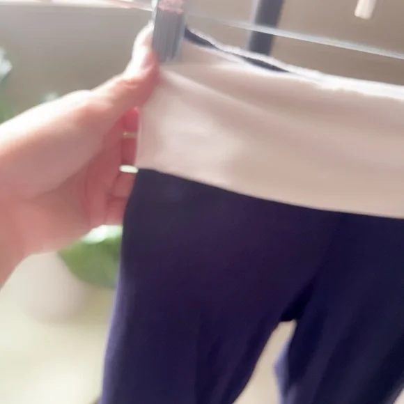 Amazon Y2K Navy and White Flare Pants fold over - Picture 4 of 9